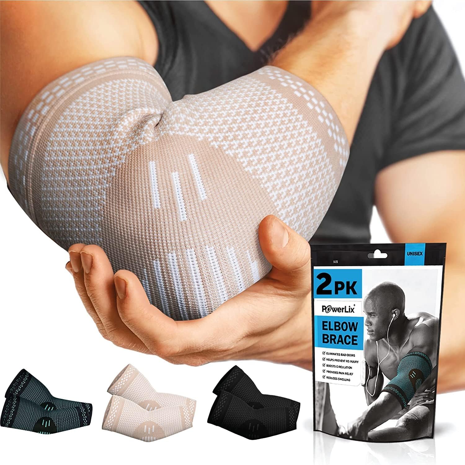 Detalle de POWERLIX Ellenbogenbandage für Tennisarm L