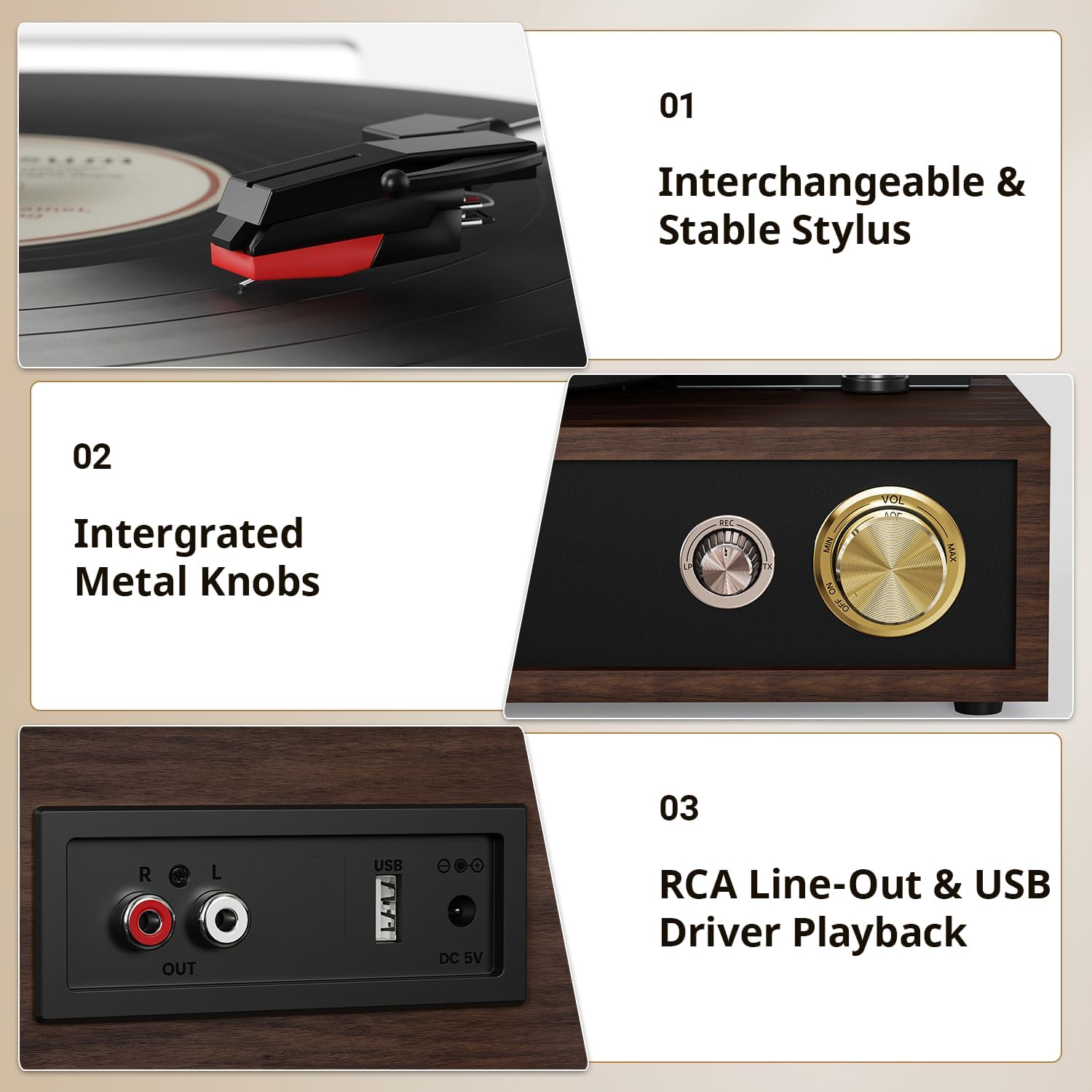 Thumbnail 3 de FYDEE platine vinyle USB, Bluetooth