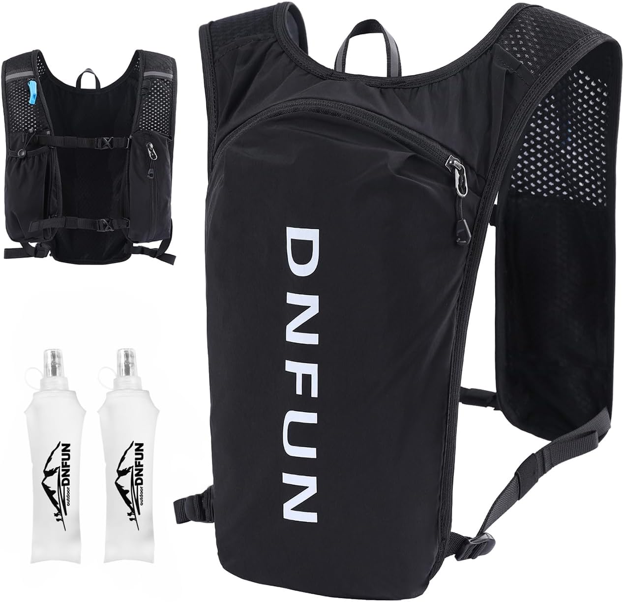 Detalle de DNFUN Laufweste Damen Herren Trinkblase hardloopvest 5 l met reflectie