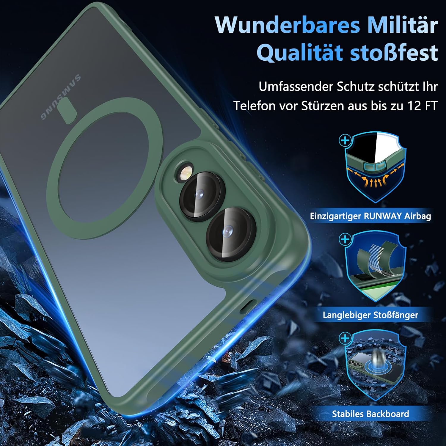 Detalle 2 de BESINPO Hülle Für Samsung Galaxy S25 Edge 2x Glas