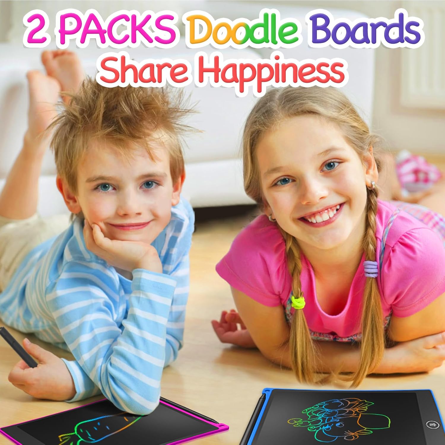 Detalle 2 de GUYUCOM 2 Tavoletta Grafica LCD 8,5'' per Bambini (Rosso/Blu): Lavagna Dègi per Disegnare e Giocare
