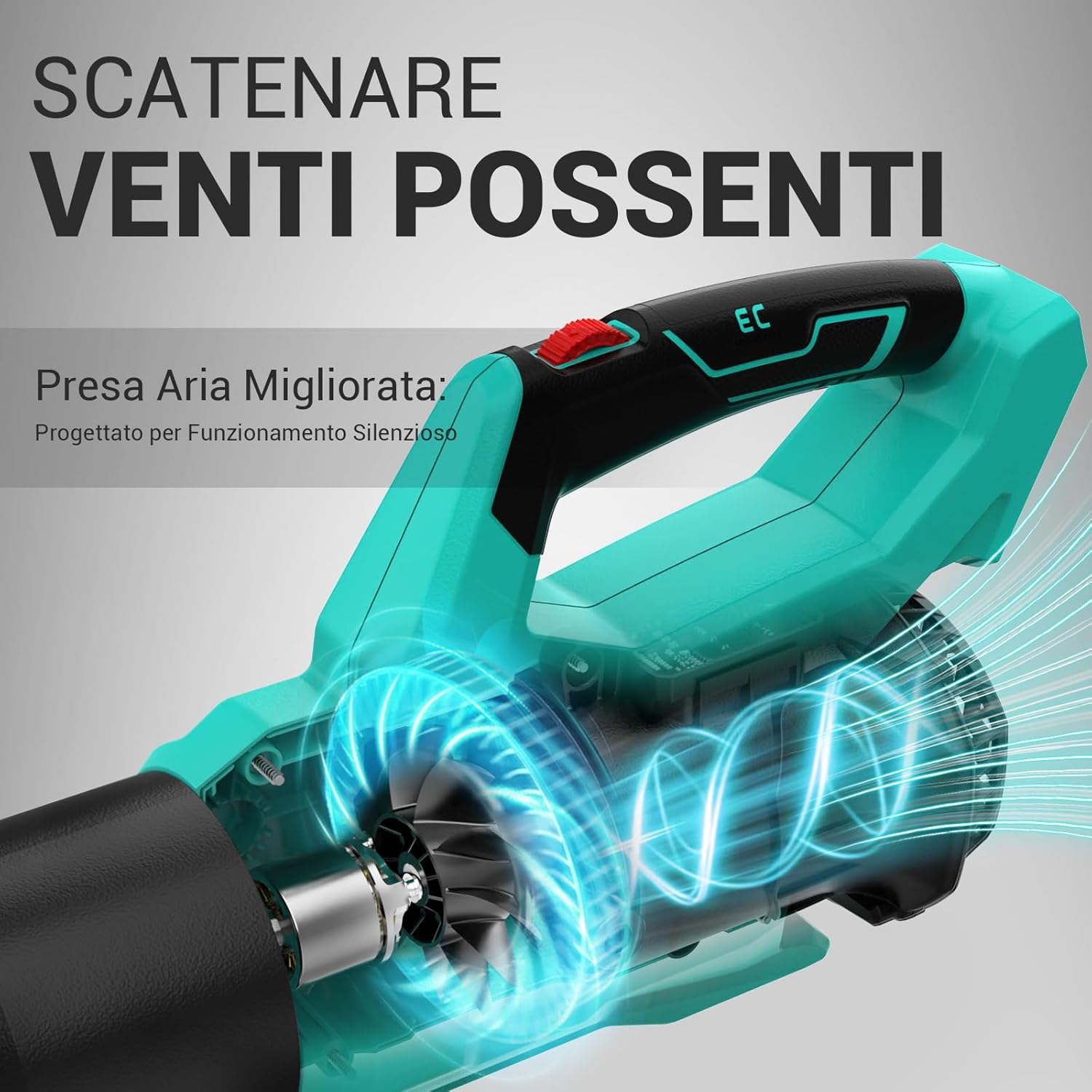 Thumbnail 5 de DCA Soffiatore per foglie a batteria 20V con motore brushless, 820 m³/h e velocità variabile (batteria 4.0Ah inclusa)