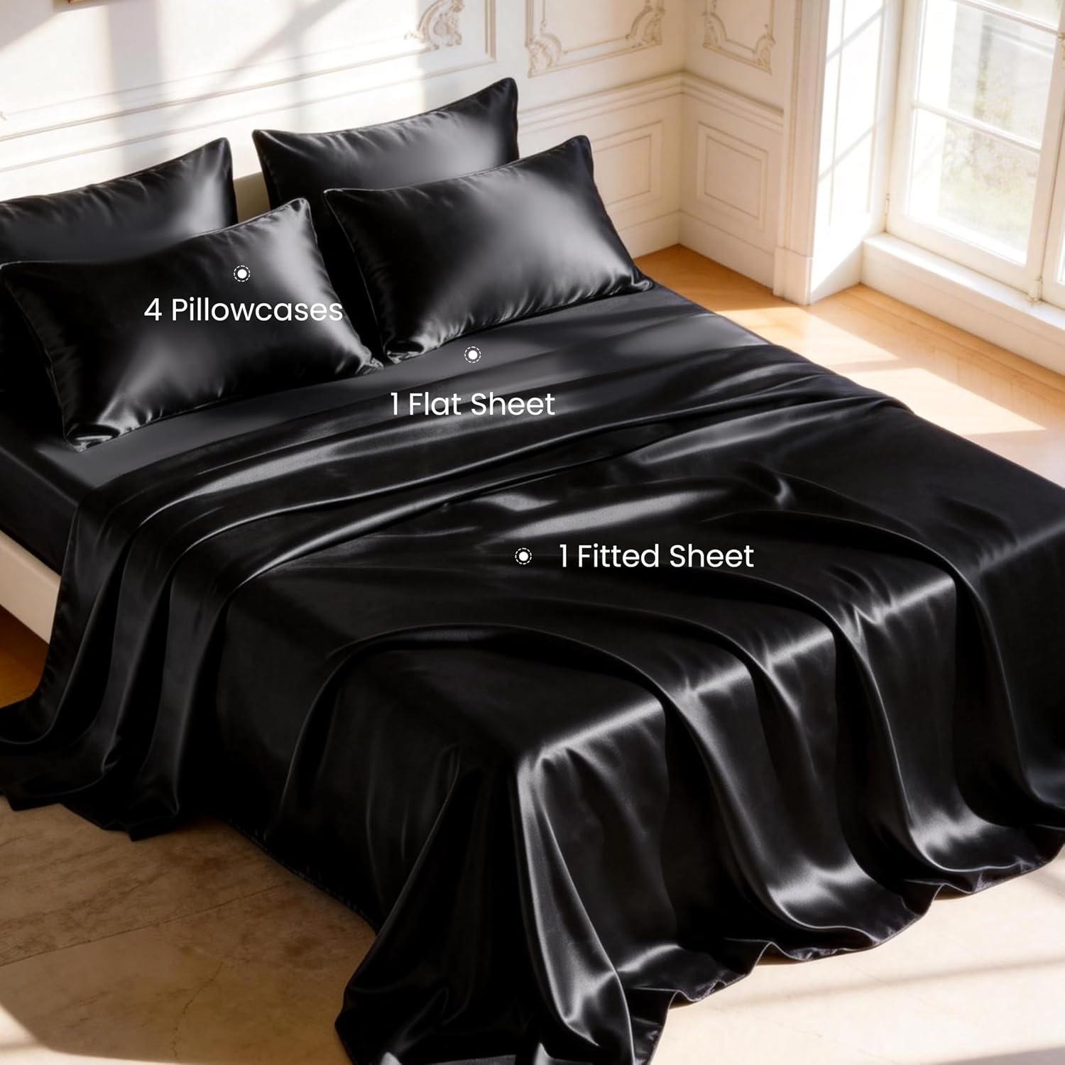 Detalle de Love's Cabin Satin Sheets, Full Size