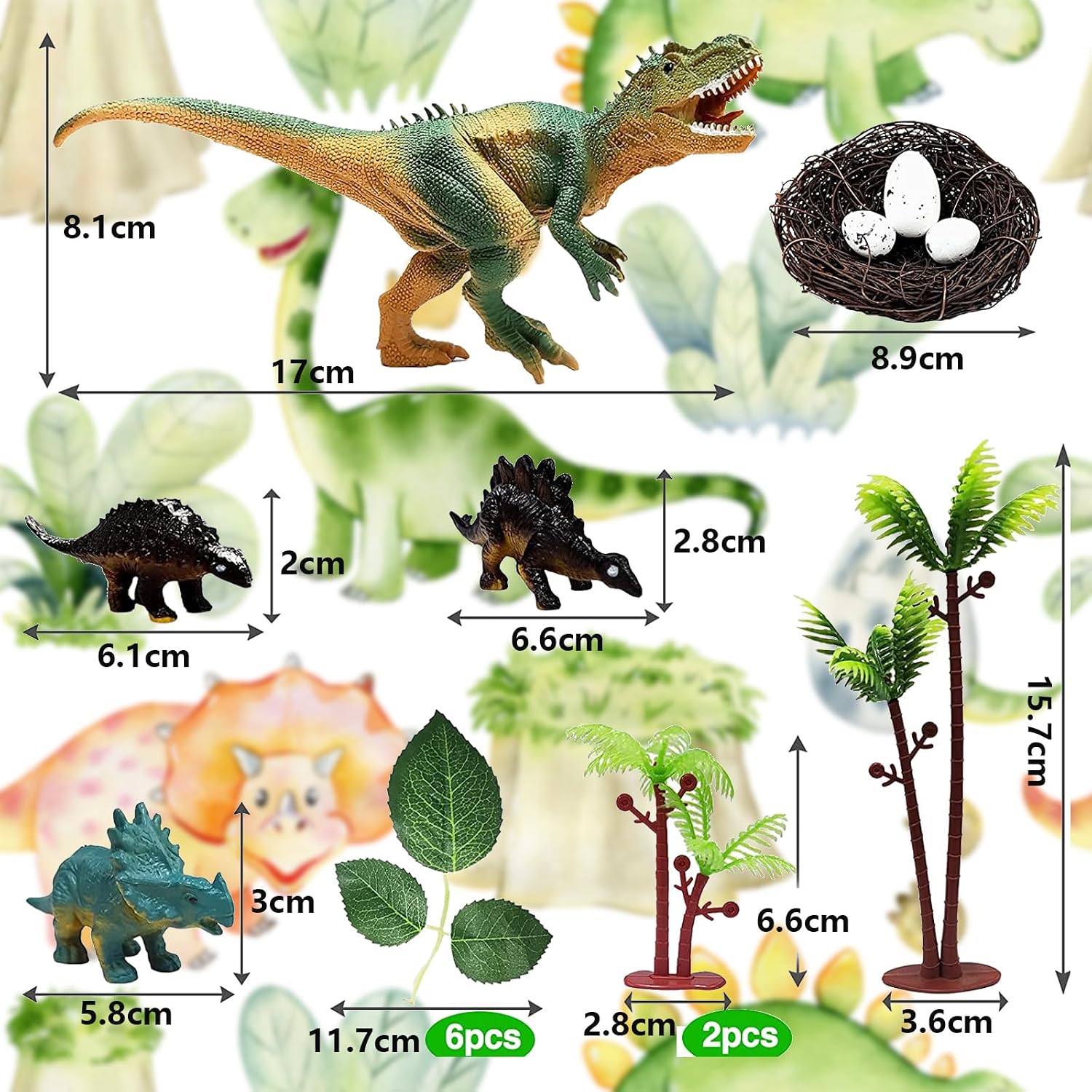 Thumbnail 5 de 26 StĂĽck Kuchendeko Dinosaurier Set Dino Tortendeko đź’Ą