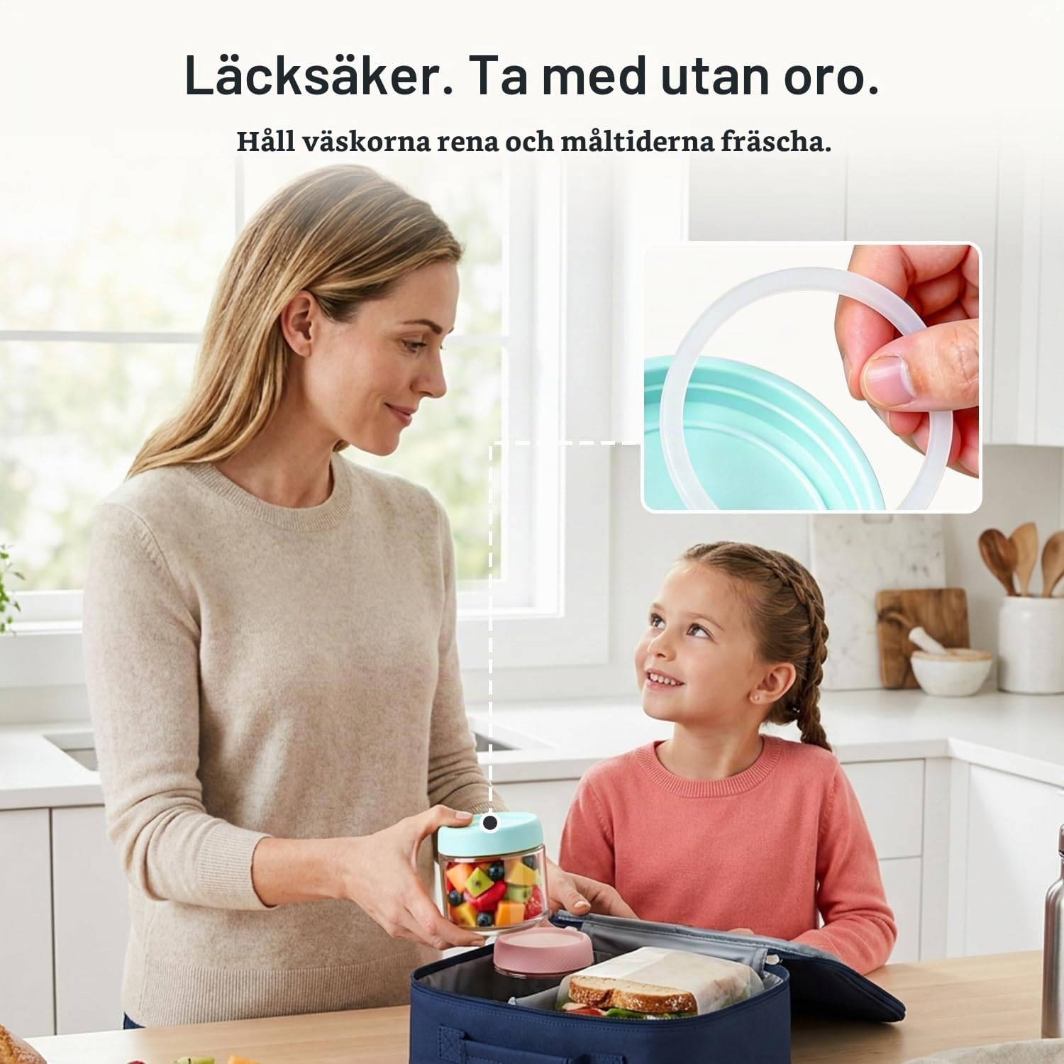 Detalle de ComSaf yoghurtburkar i glas, 300 ml, 4-pack med tätslutande skruvlock
