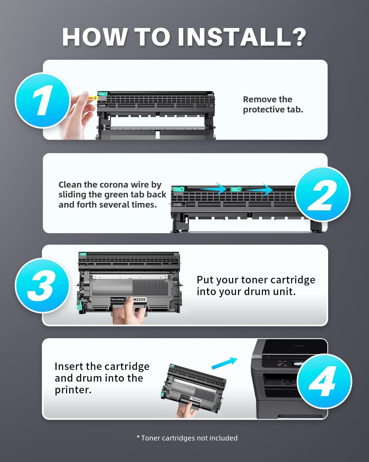 Detalle de INK4U DR2200 tamburo compatibile per Brother DR-2200 (fino a 12.000 pagine) per stampanti HL/DCP/MFC/FAX
