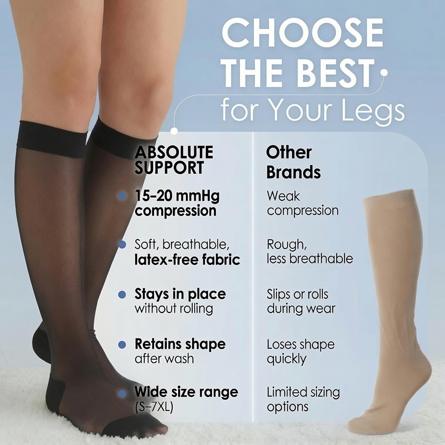 Thumbnail 6 de ABSOLUTE SUPPORT A101 Sheer Women's Compression Socks, 15-20 mmHg