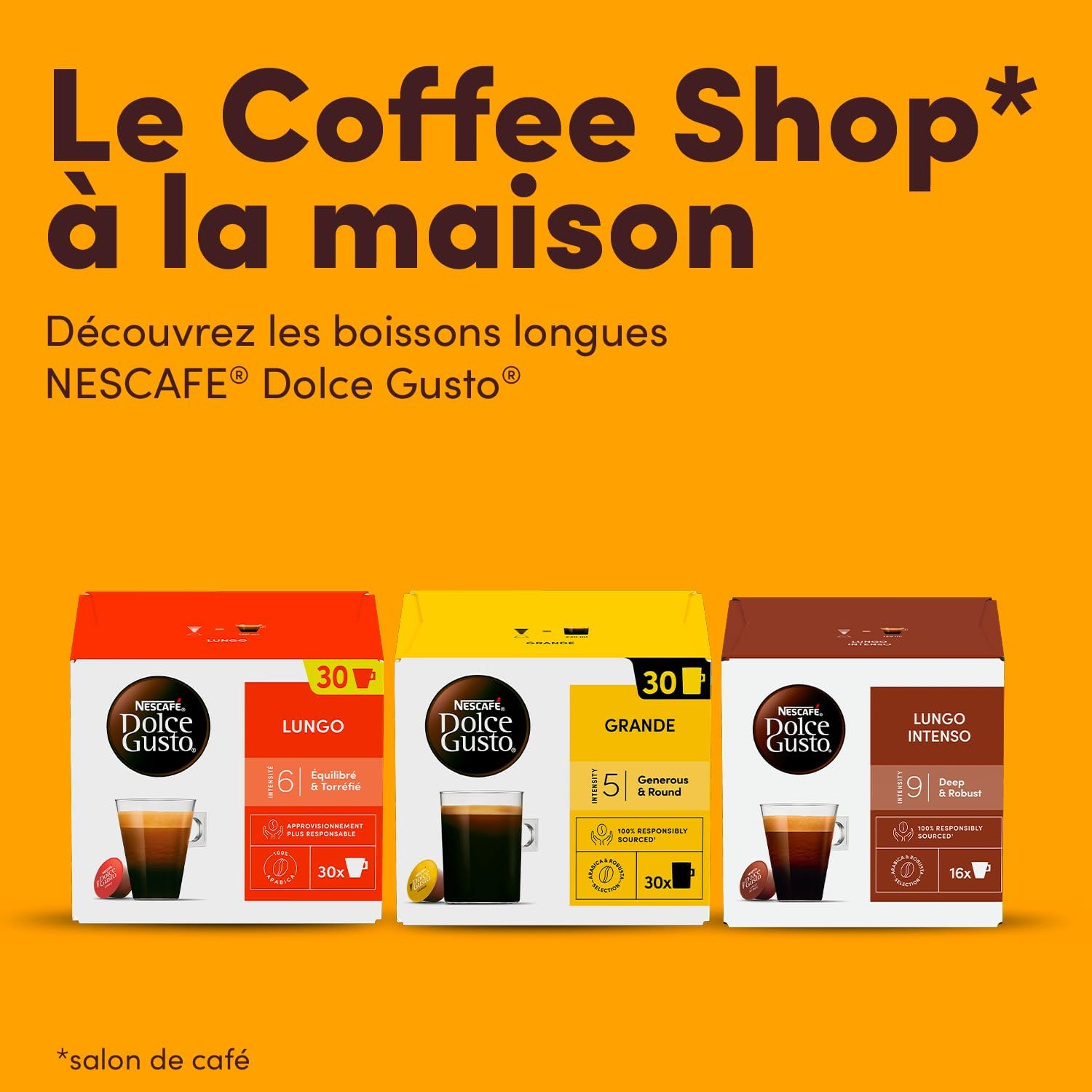 Detalle de NESCAFÉ Dolce Gusto Grande – Café Capsule Intensité 5 – Arabica & Robusta – 90 capsules (3 boîtes x 30)