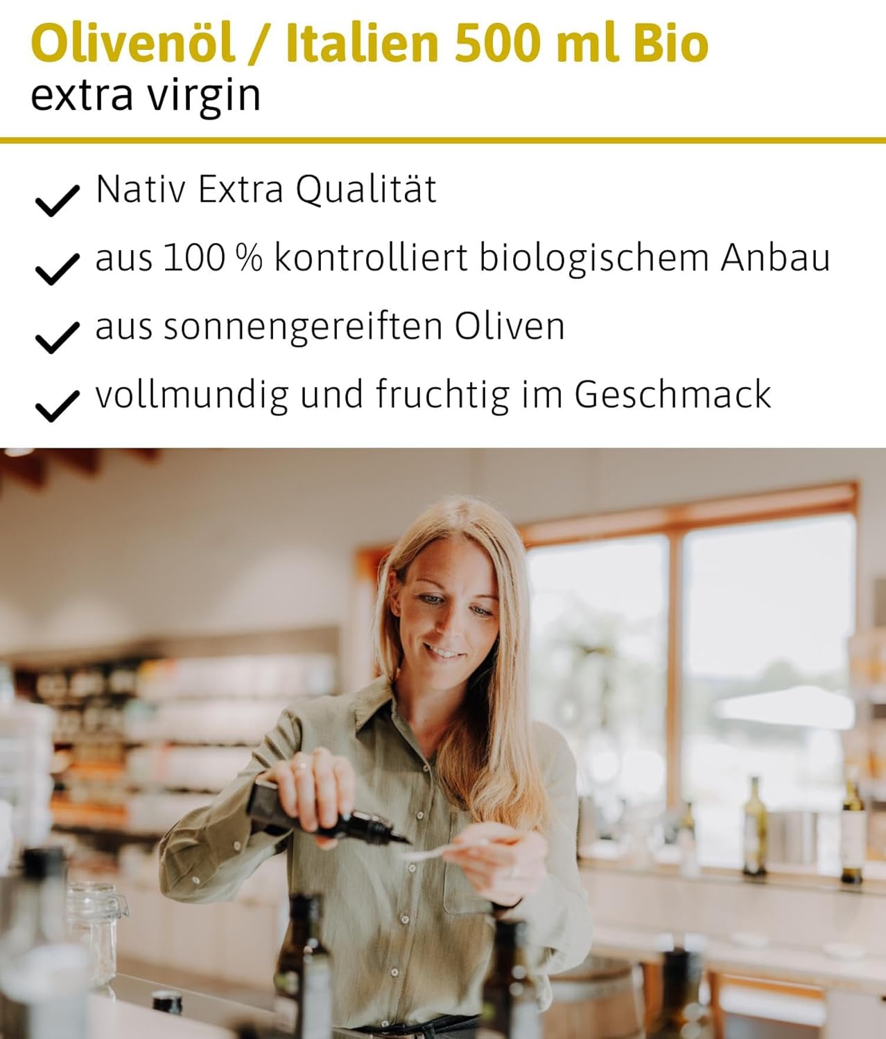 Detalle 2 de ÖLMÜHLE SOLLING BIO Olivenöl – natives Olivenöl aus Italien, 500 ml