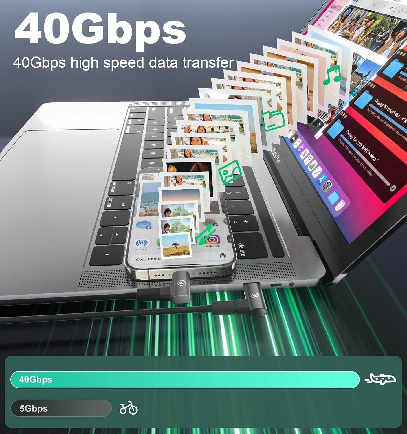 Detalle 2 de Magnetischer USB-C-Adapter PD 240W 2er-Pack
