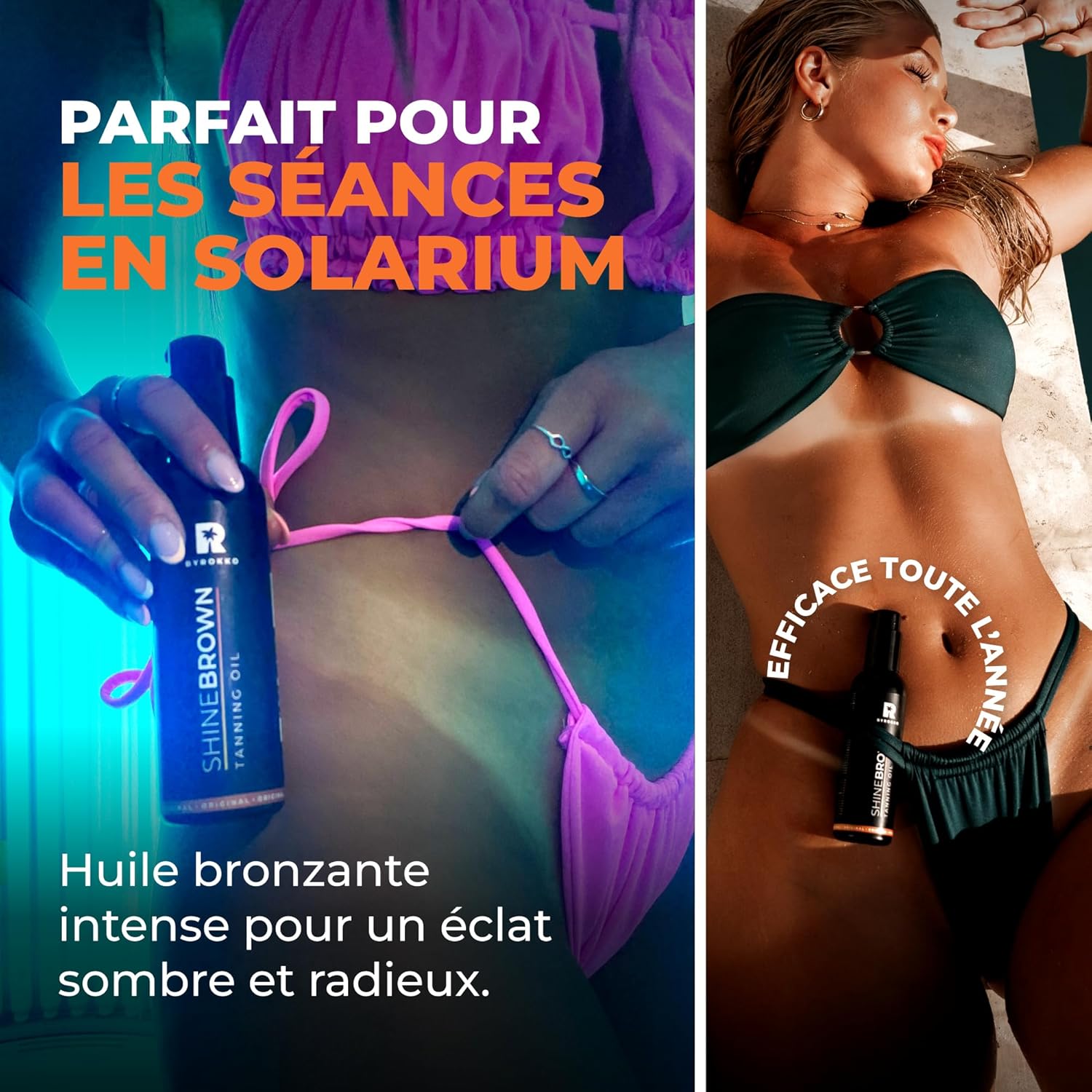 Detalle de BYROKKO Shine Brown Huile Accélérateur de Bronzage (150 ml) – Bronzage XXL naturel pour soleil et solarium