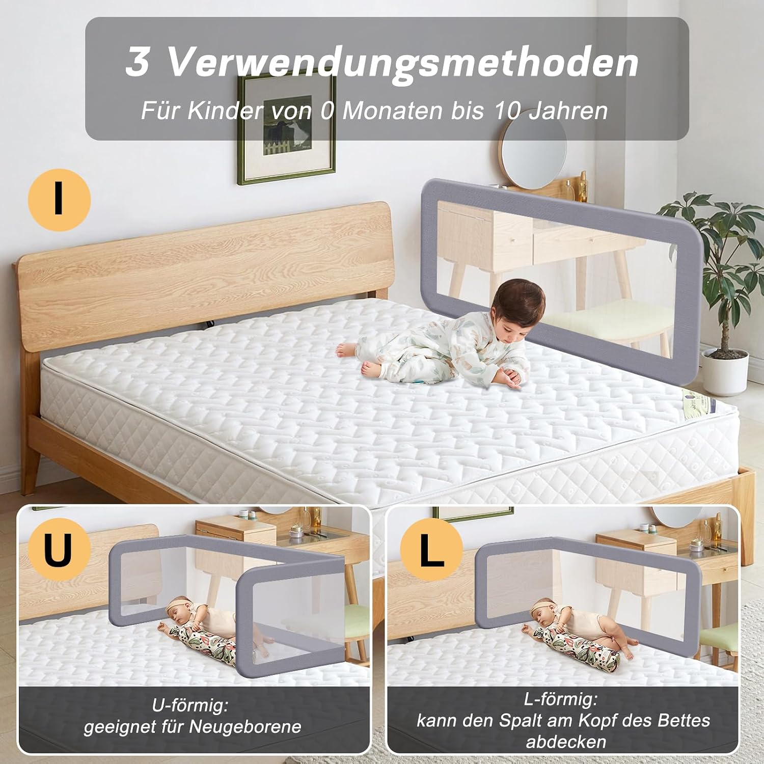 Thumbnail 2 de YIKANWEN Bettschutzgitter 175 cm