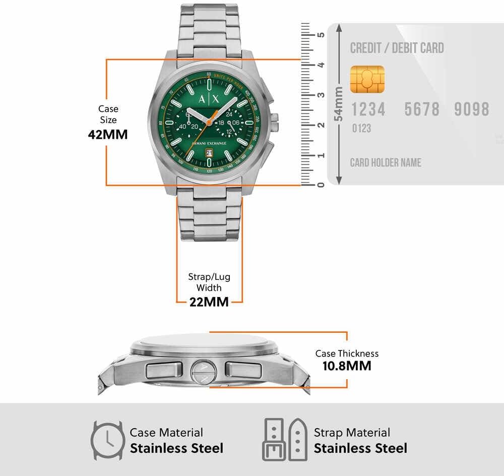 Thumbnail 6 de Armani Exchange Orologio da uomo con cronografo al quarzo, cassa 42 mm e bracciale in acciaio