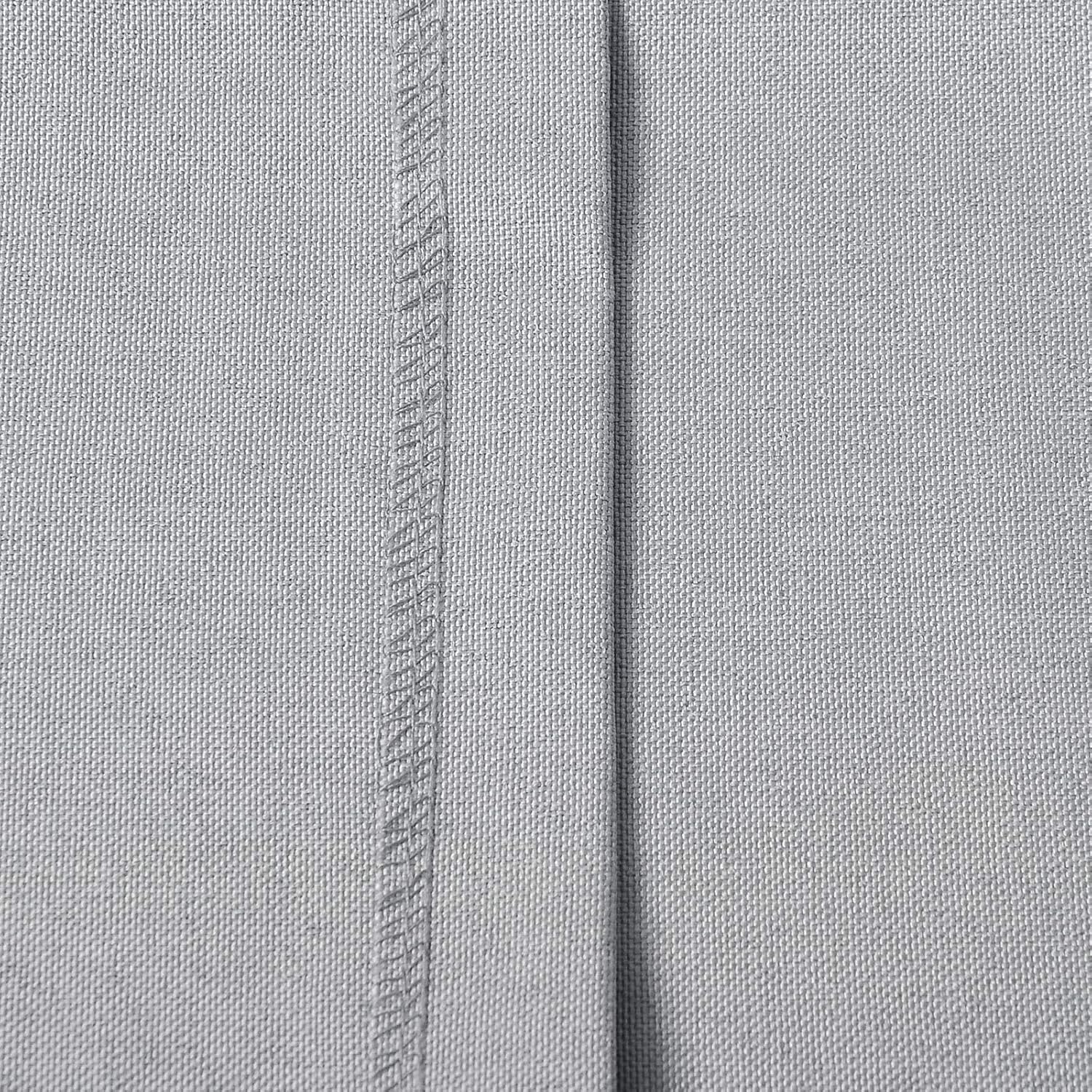 Detalle de Laneetal Nappe Rectangulaire 130 x 160 cm – Nappe anti-taches en polyester, aspect lin, gris clair