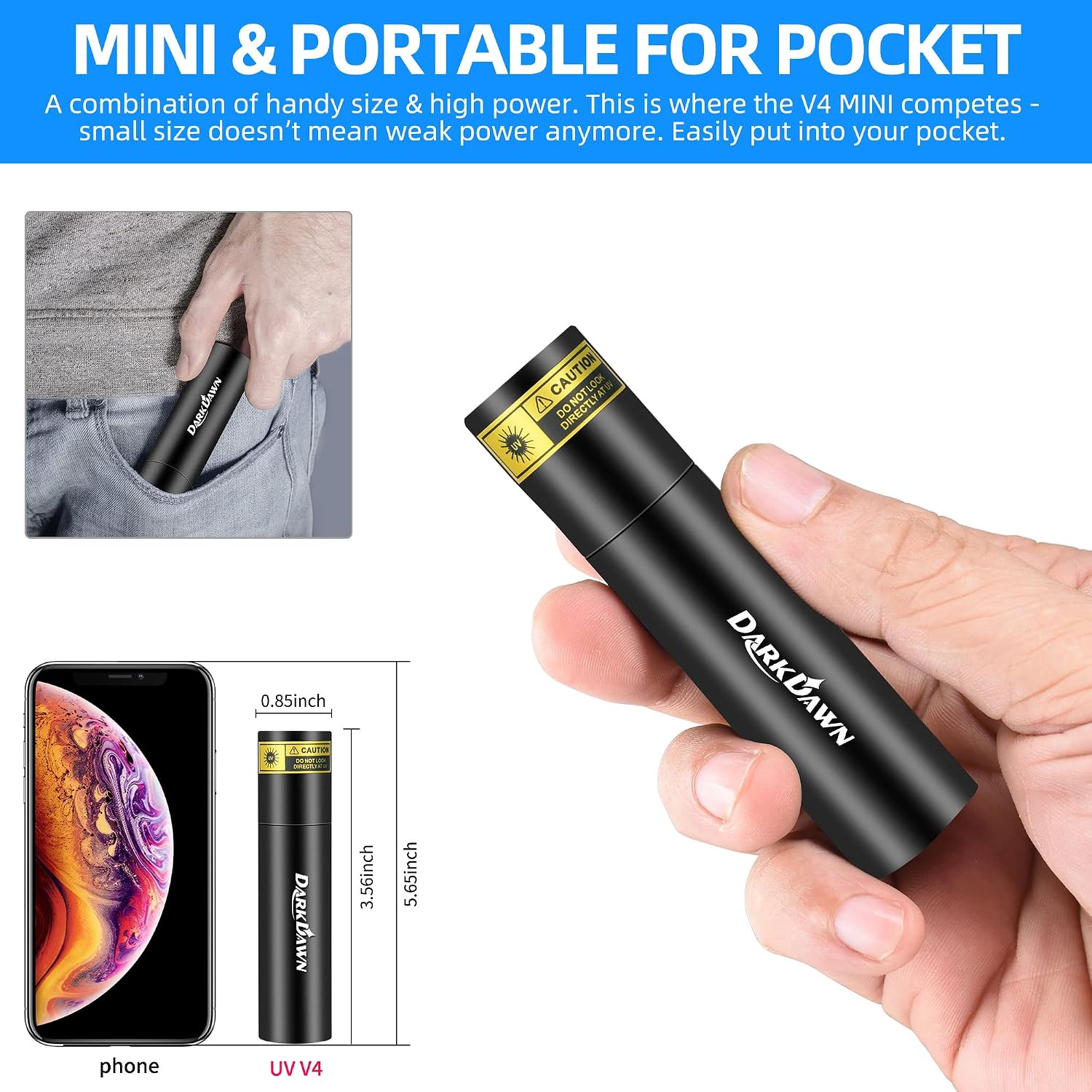 Thumbnail 2 de DARKDAWN Torcia UV 365nm Portatile