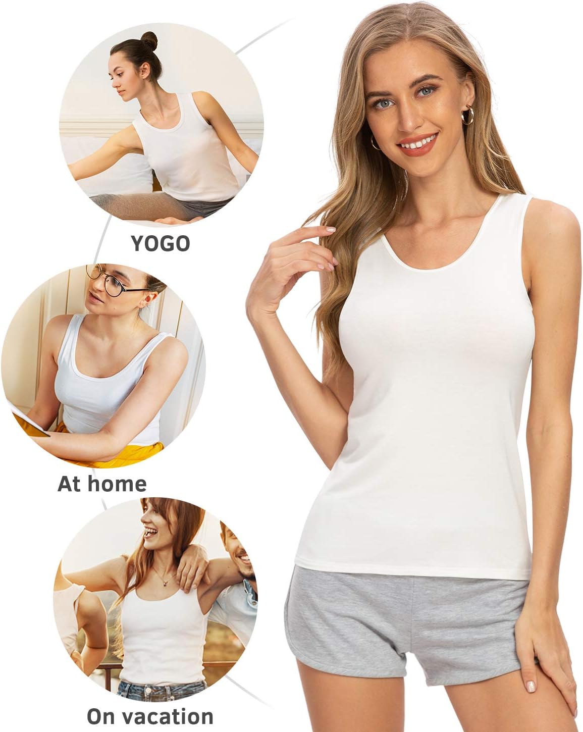 Thumbnail 2 de Vislivin Womens Supersoft Vest Tops Stretch Casual Tank Tops 3-4 Pack