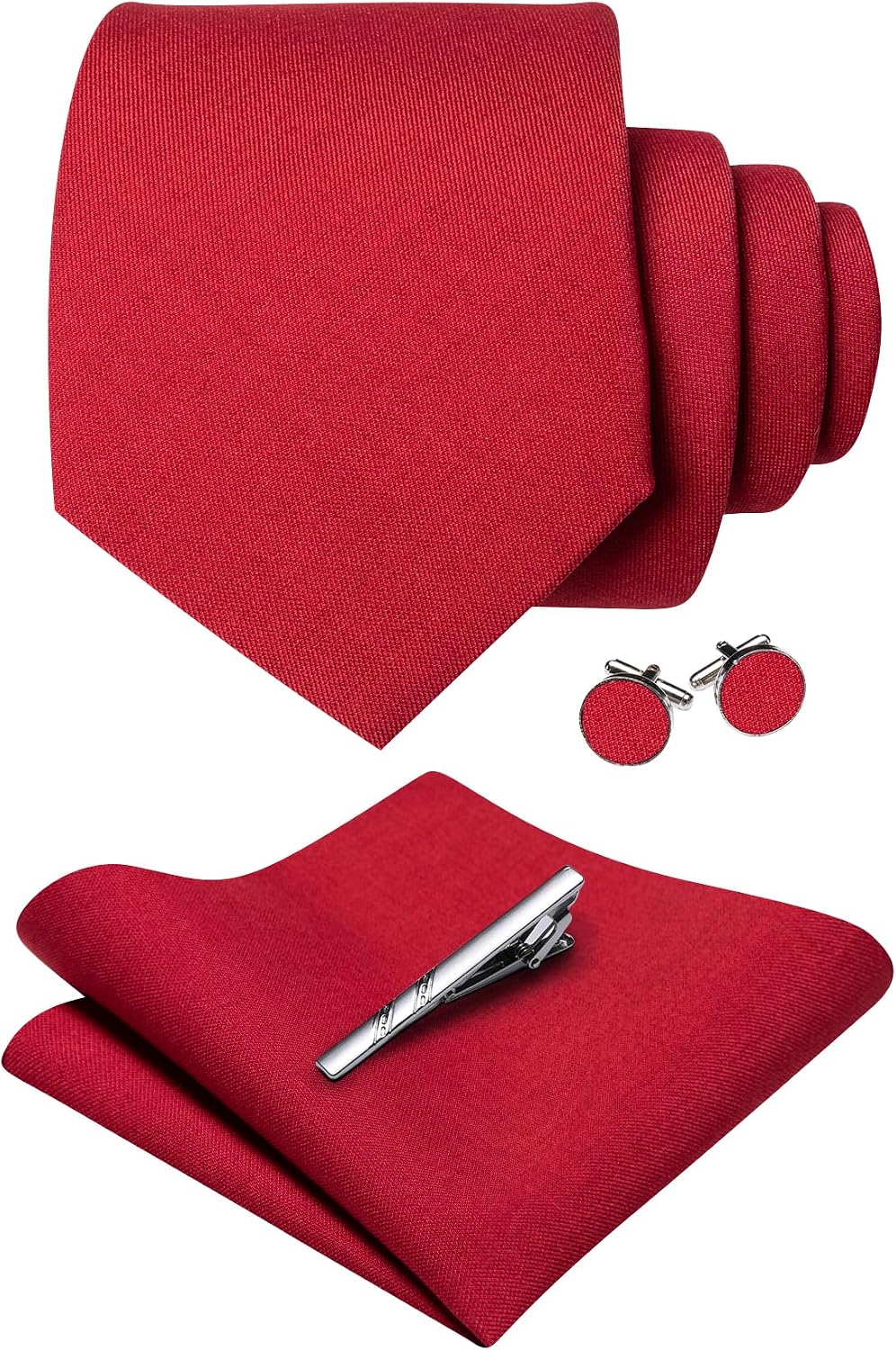 Detalle 2 de Barry.Wang Solid Colour Ties for Men 7cm Skinny Cotton – Complete Set