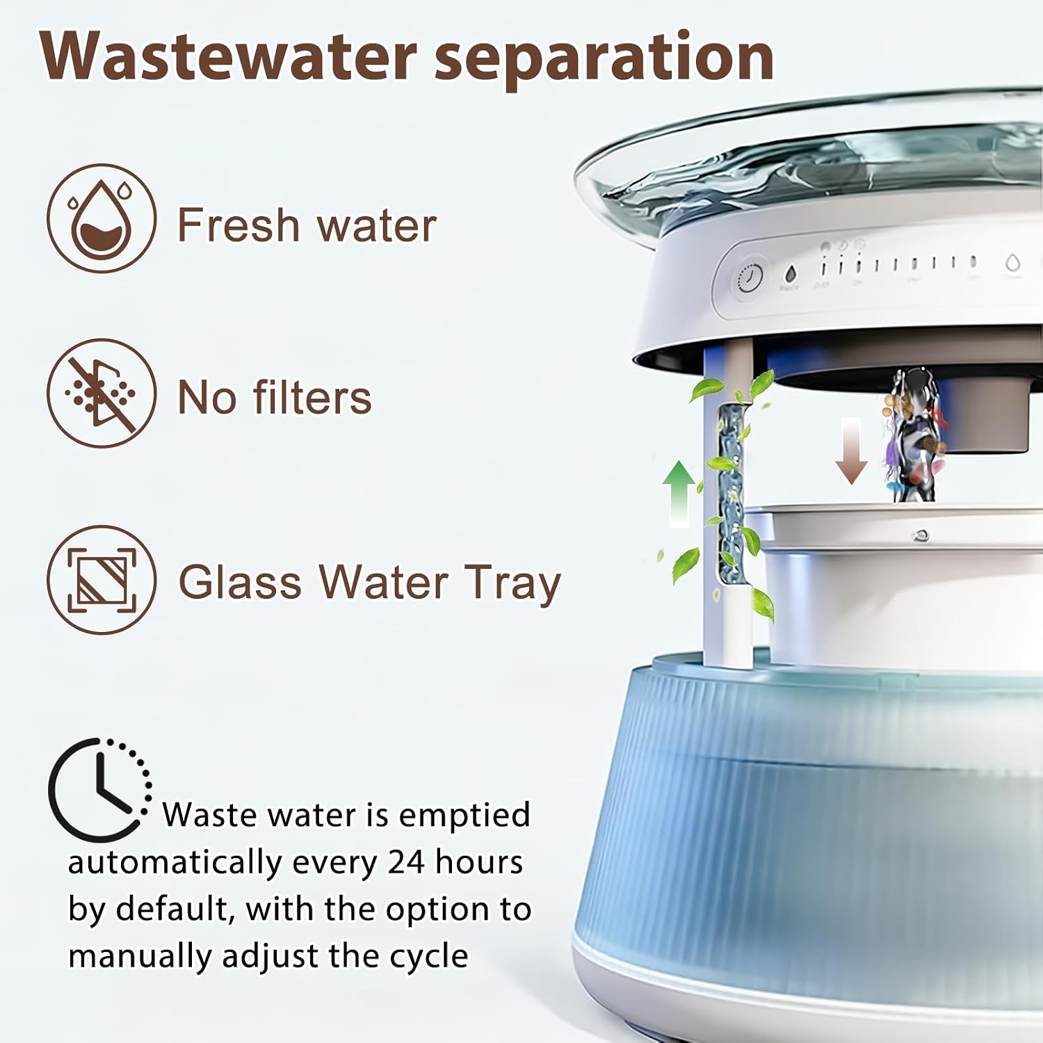 Thumbnail 2 de GOYJOY Glass Smart Cat Water Fountain: Self-Refill, No Filter, Ultra Silent with 2.5L Tank