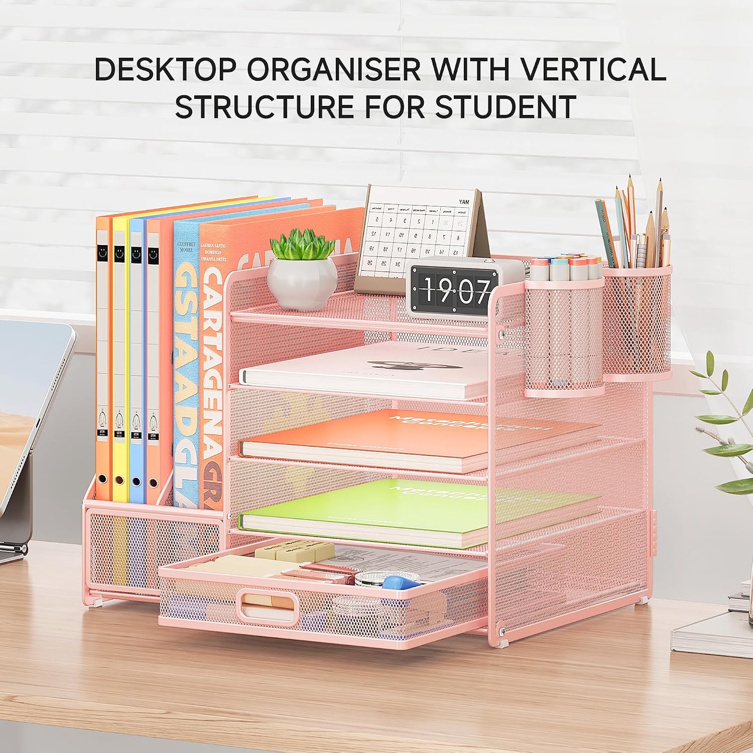 Detalle 2 de VITVITI Organizador de escritorio 5 niveles rosa