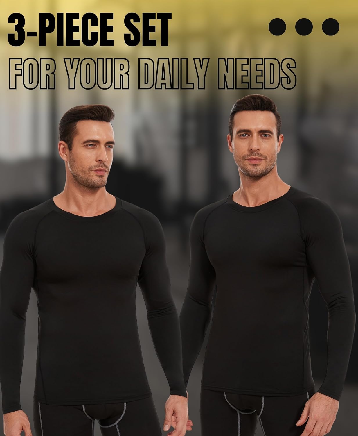 Detalle de AMZSPORT Maglia Compressione Uomo 3 pezzi