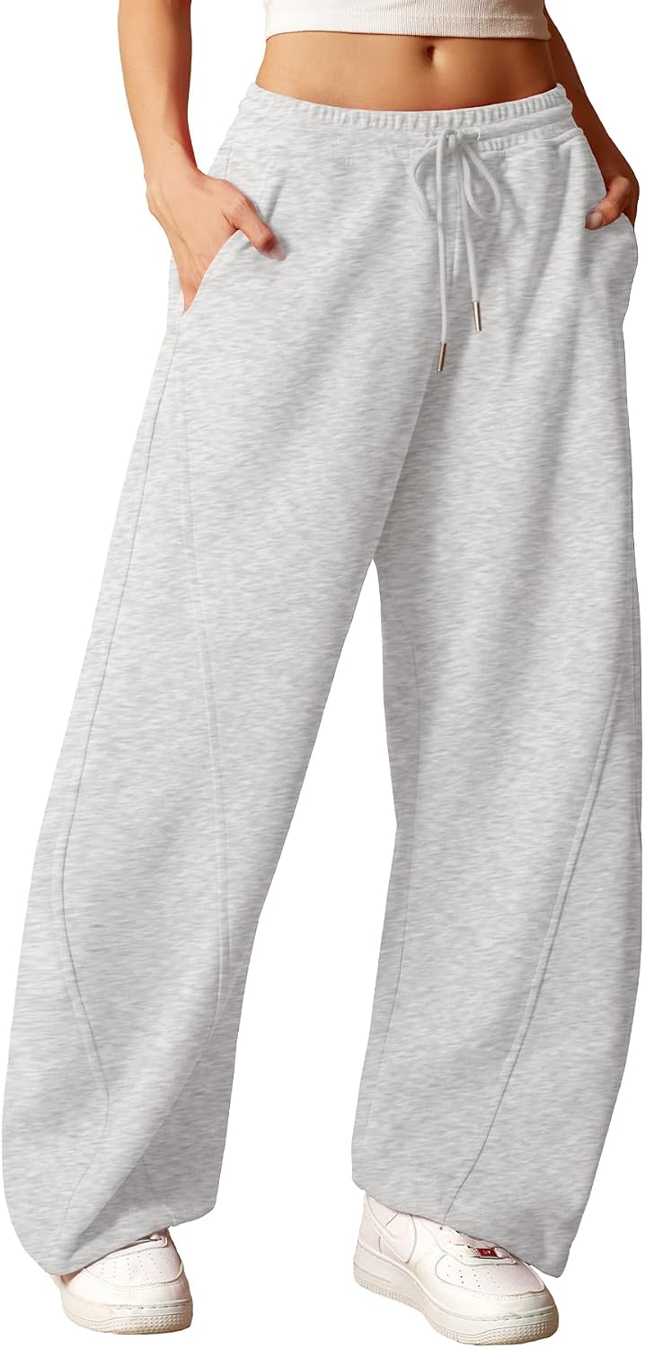 Detalle de ELLEVEN Women's Wide-Leg Sweatpants, Cotton-Polyester Blend