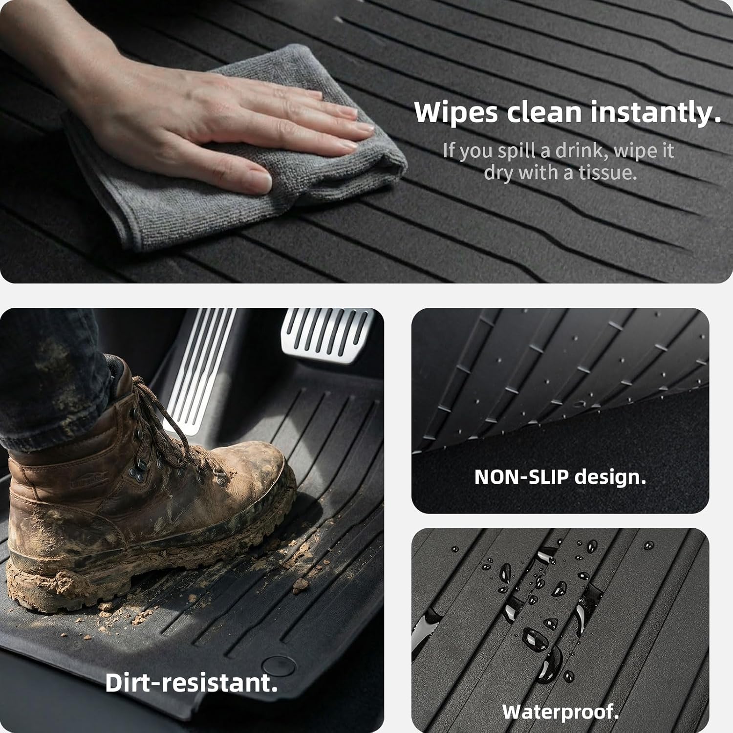Thumbnail 5 de CYBERBEANS 6-Piece Liners for Tesla Model Y Juniper (2025–2026) All-Weather Floor Mats