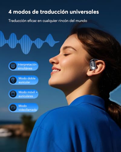 Detalle de Xoruezls AI Auriculares Traductor en Tiempo Real con Pantalla LCD (198 idiomas)