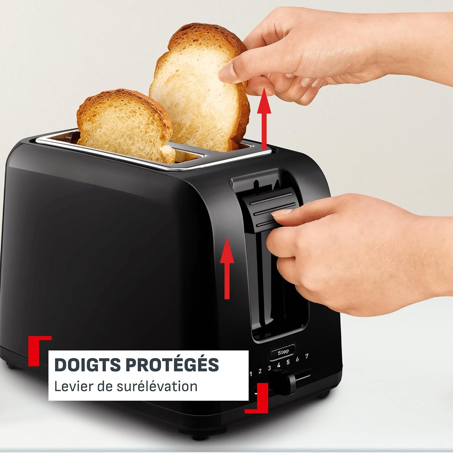 Detalle de Tefal Vita TT1A2810 broodrooster met 2 sleuven en 7 bruiningsniveaus