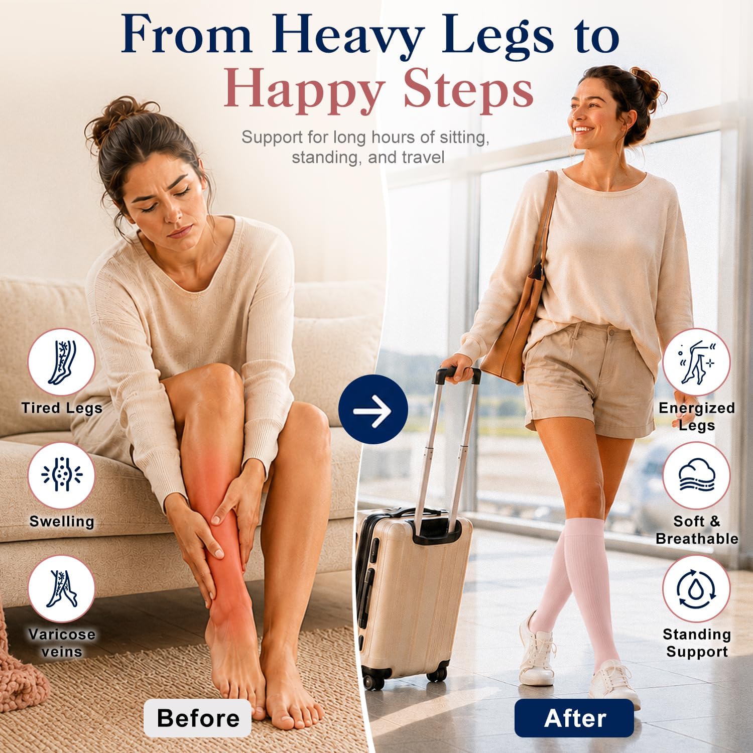 Detalle 2 de Copper Compression Socks 6 Pairs