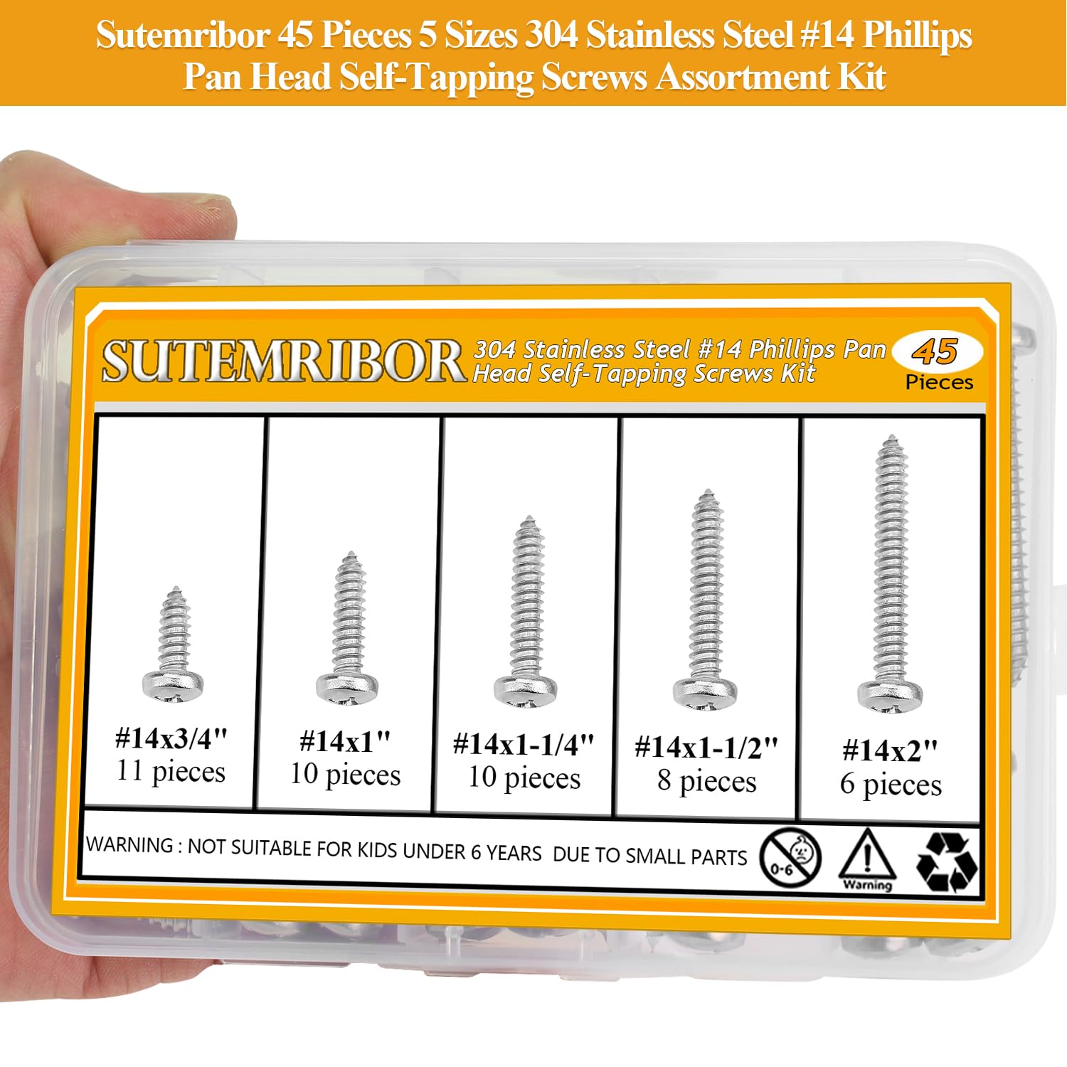 Detalle 1 de Sutemribor Wood Screws, 304 Stainless Steel
