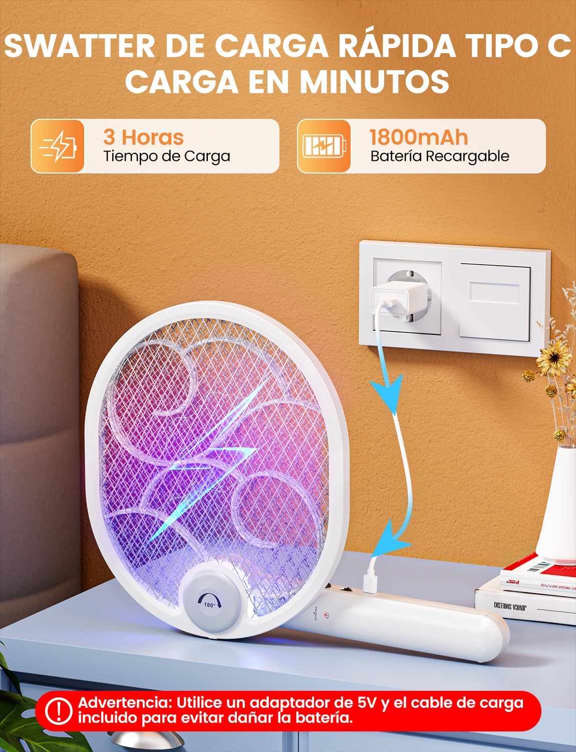 Thumbnail 6 de WOCVRYY Raqueta Antimosquitos 3 en 1 ⚡ Plegable y Recargable