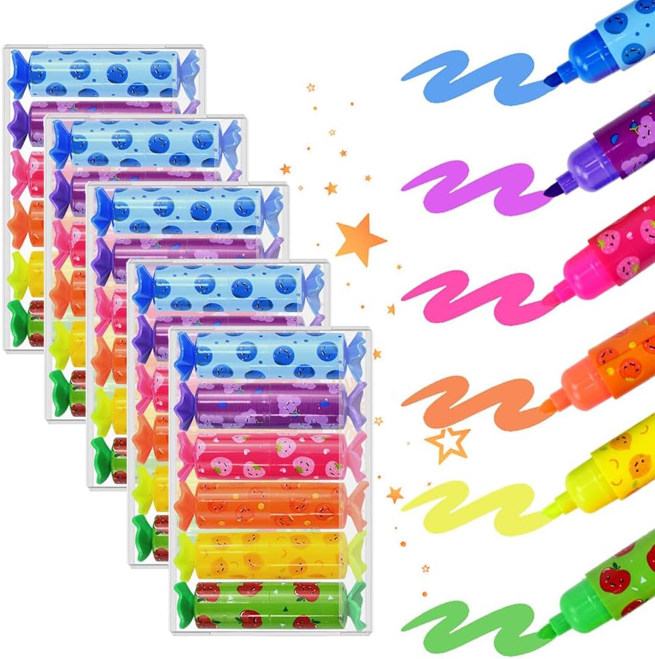 LPAMABA 30 evidenziatori caramella mini 🖍️