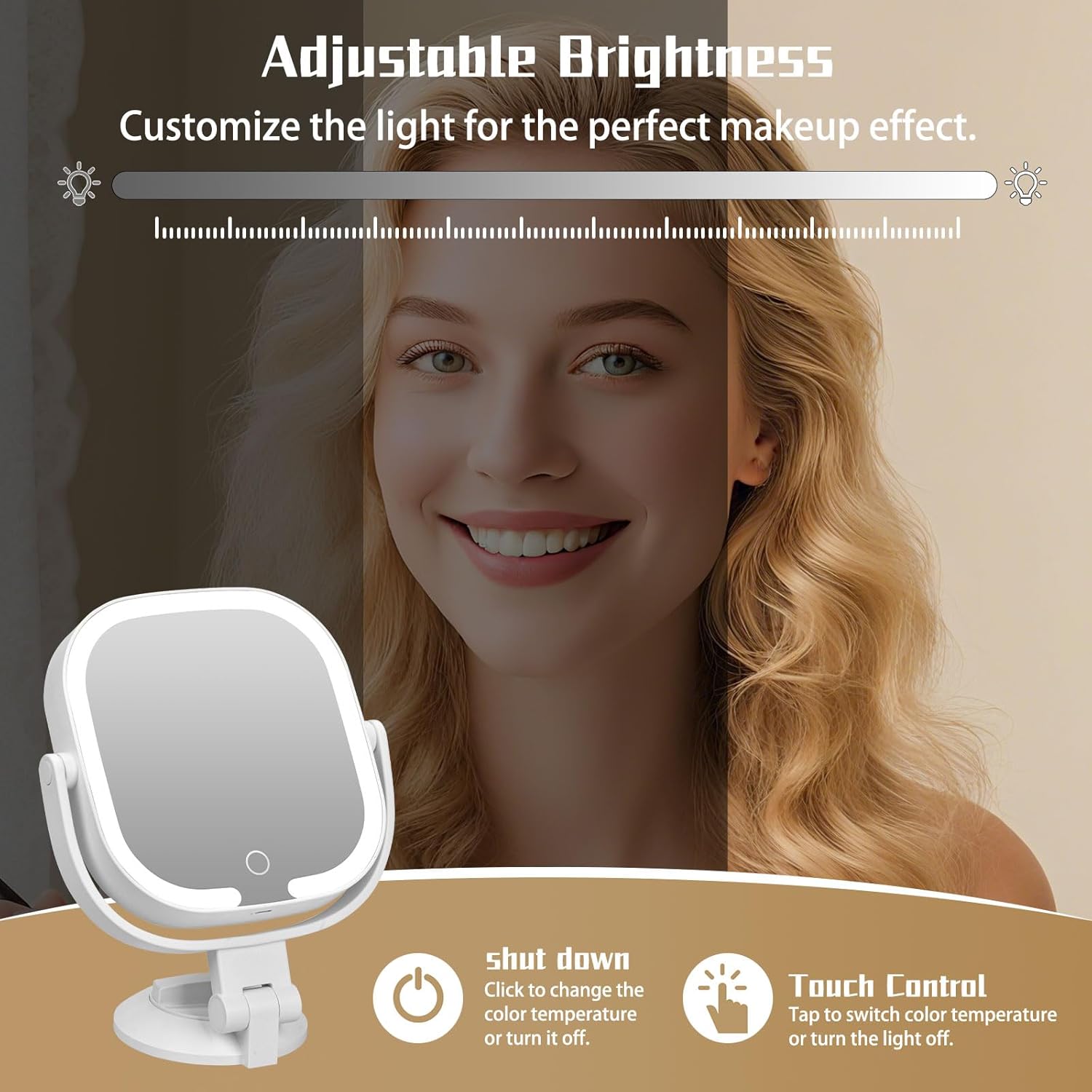 Detalle de ECHOBUY Specchio ingranditore con ventosa: 30X/1X con illuminazione a LED e batteria ricaricabile