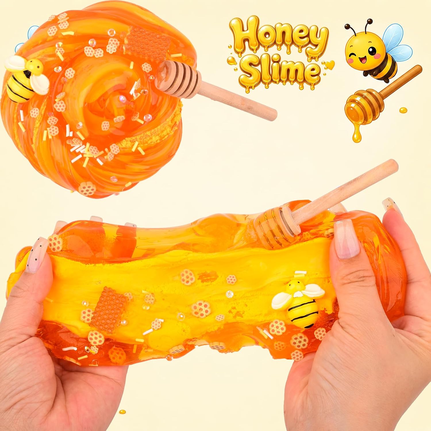 Thumbnail 3 de 2 Pack Honey Slime Kit 14 oz – Bronto Clear Slime Cards, ASMR Slime Making Kit for Kids Aged 4–12