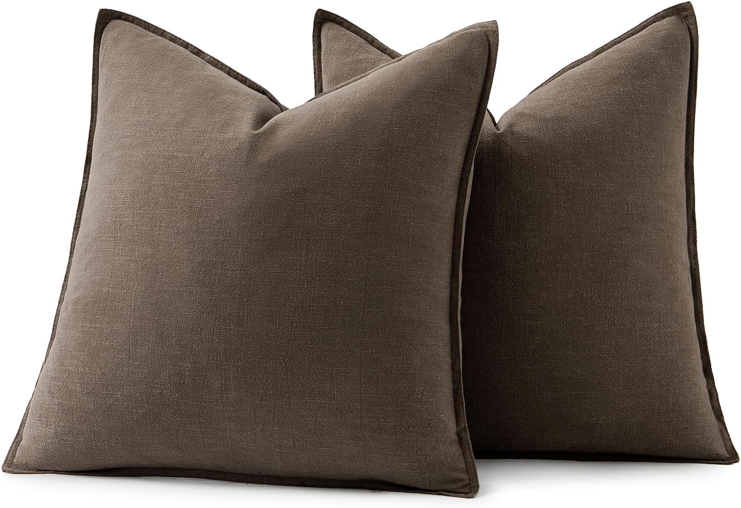 Thumbnail 6 de MIULEE Decorative Linen Pillow Covers, 18 x 18 Inch, Coffee, Set of 2