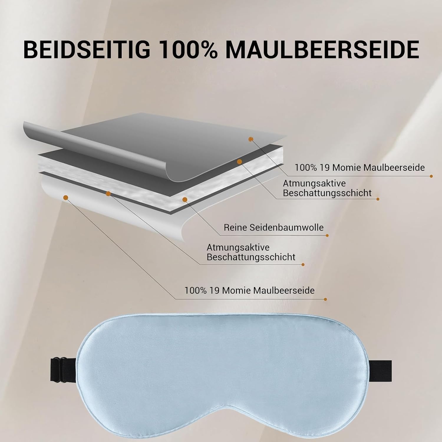 Thumbnail 2 de LaCourse Kinder-Augenmaske aus reiner Maulbeerseide mit Reisetasche
