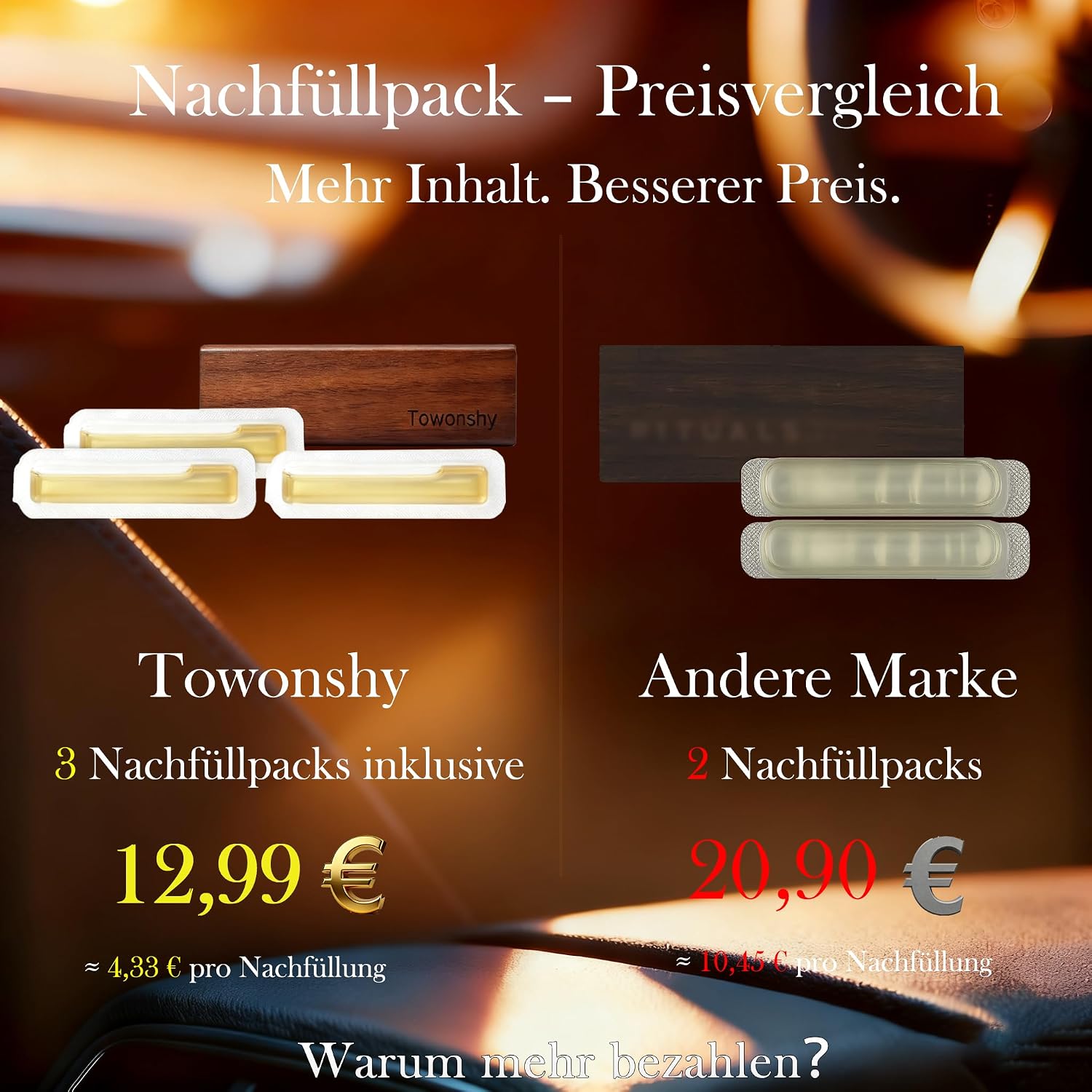 Thumbnail 4 de Towonshy Auto Duft Holzhalterung 2er Set