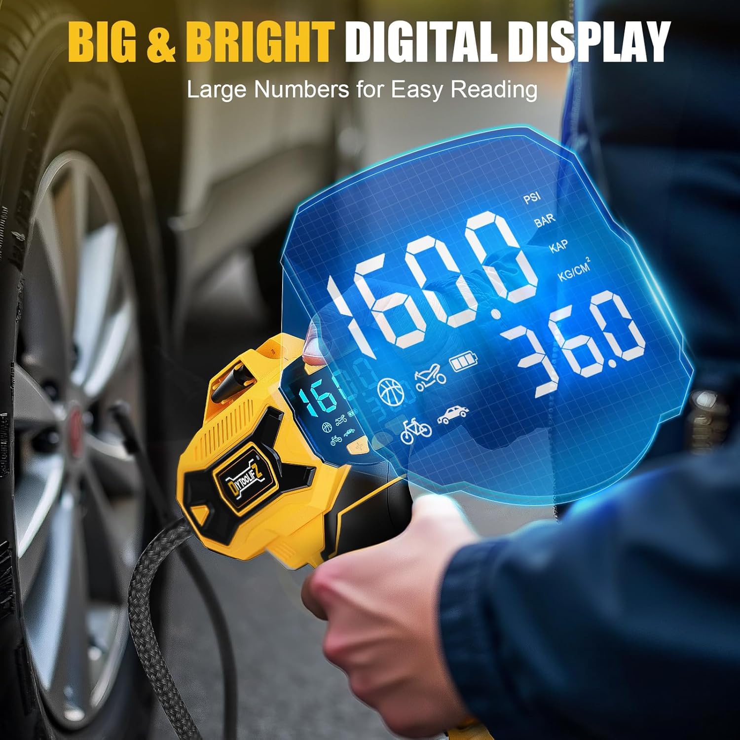 Detalle 1 de DIYtoolifz Cordless Tire Inflator 160PSI