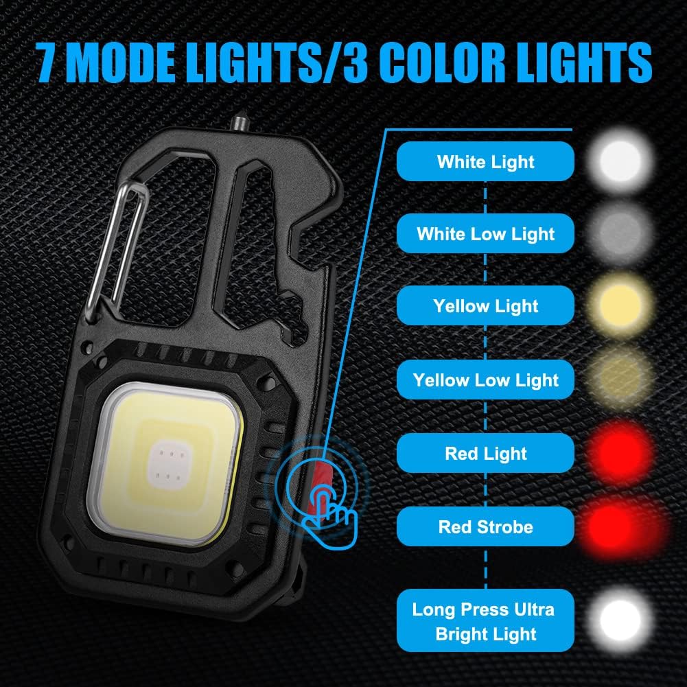 Thumbnail 4 de Flintronic Mini Lampada da Lavoro Portachiavi – 2 Pezzi COB LED 800 Lumen, ricaricabile