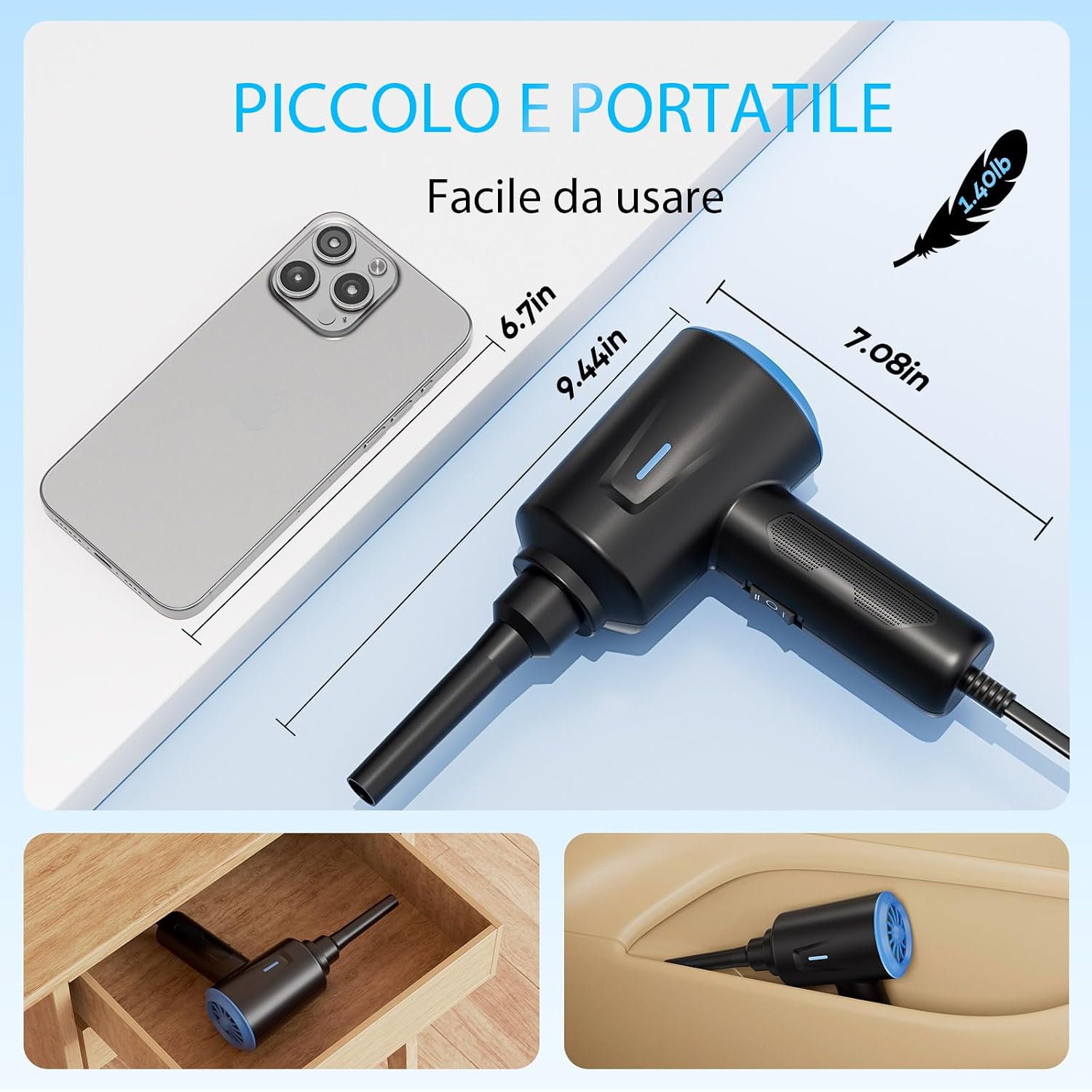 Thumbnail 6 de Soffiatore ad Aria Compressa 5,74 oz per pulizia PC