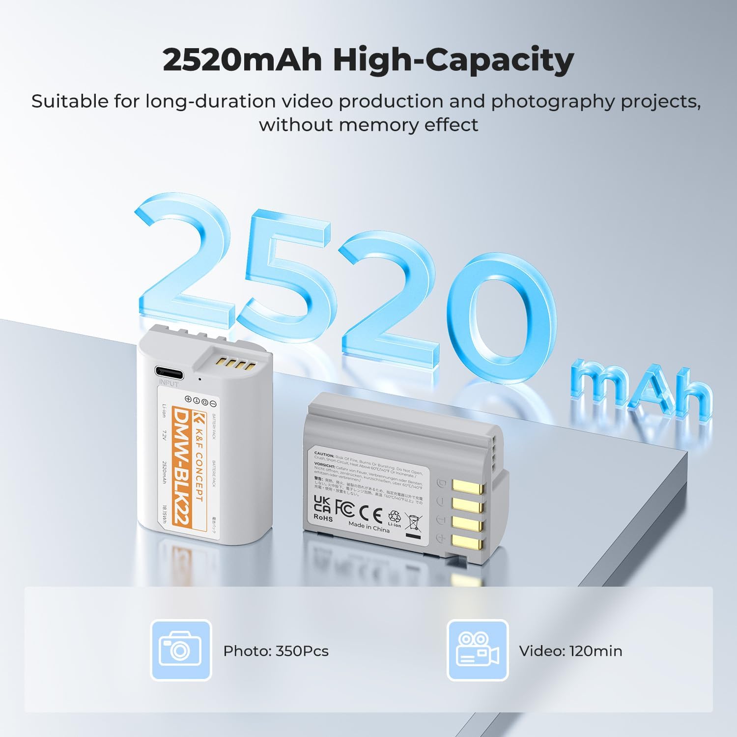 Thumbnail 1 de K&F CONCEPT DMW-BLK22 2520 mAh