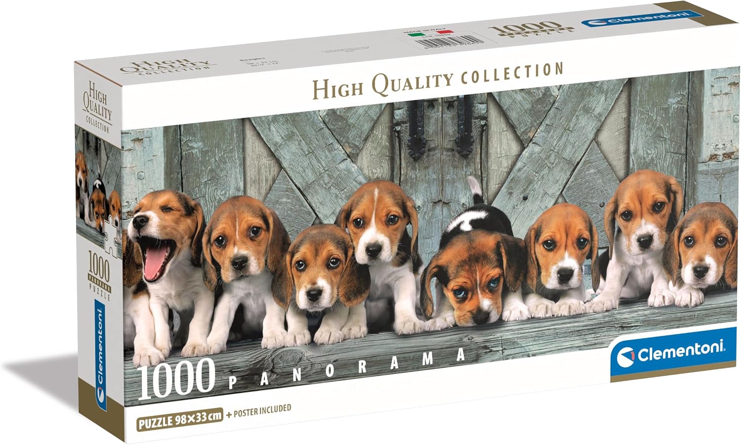 Detalle de Clementoni Welpen Puzzle 1000 Teile – Panorama 98 x 33 cm für Erwachsene