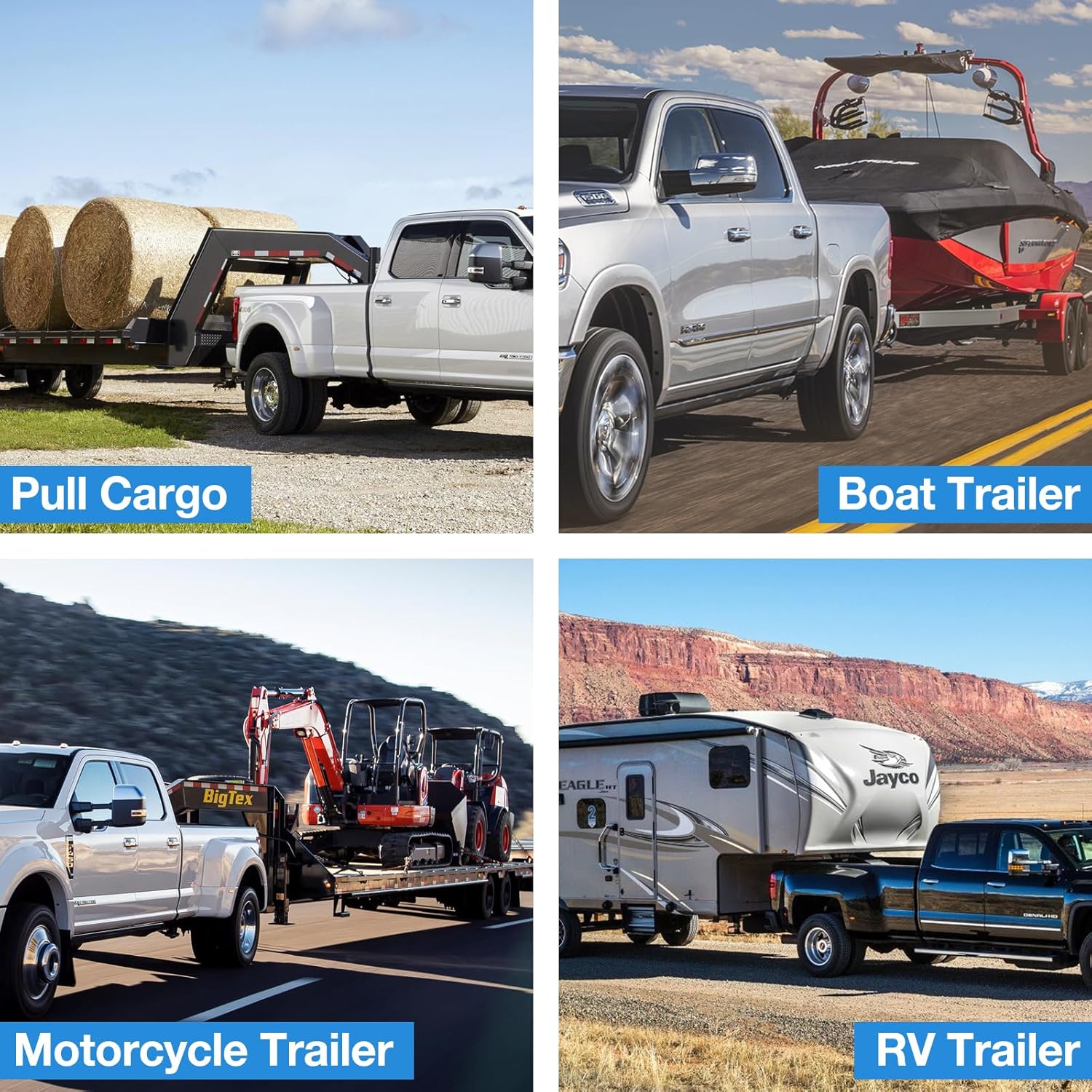 Thumbnail 5 de Tlvuvmo Adjustable Trailer Hitch 6-Inch Drop Hitch Ball Mount (2-Inch Receiver, Dual-Ball 12,500 LBS GTW)