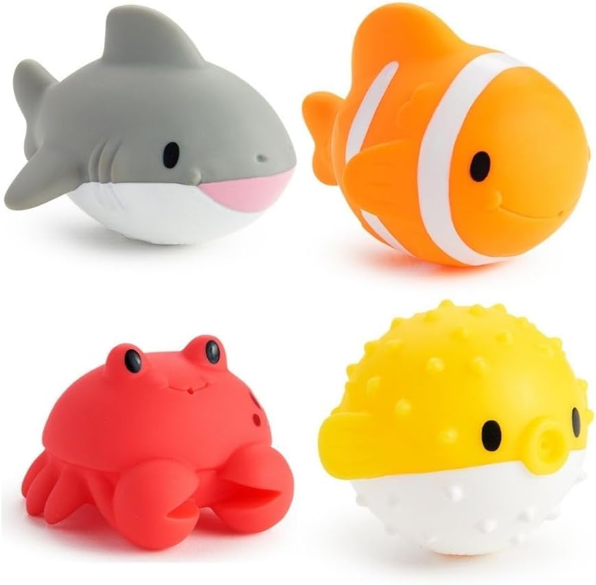 Detalle de Guopai Bath Toys for Toddlers – 9-Piece Set with Net, Floating and Squirting Fun