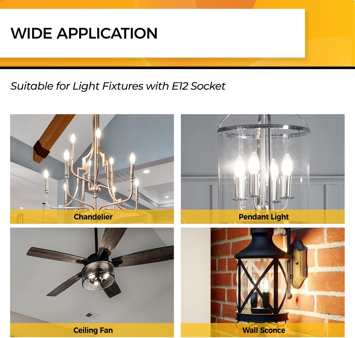 Thumbnail 6 de HIZASHI LY-C32-4W-W-90-C E12 LED Candelabra Bulbs, 5000K, Dimmable, 12-Pack