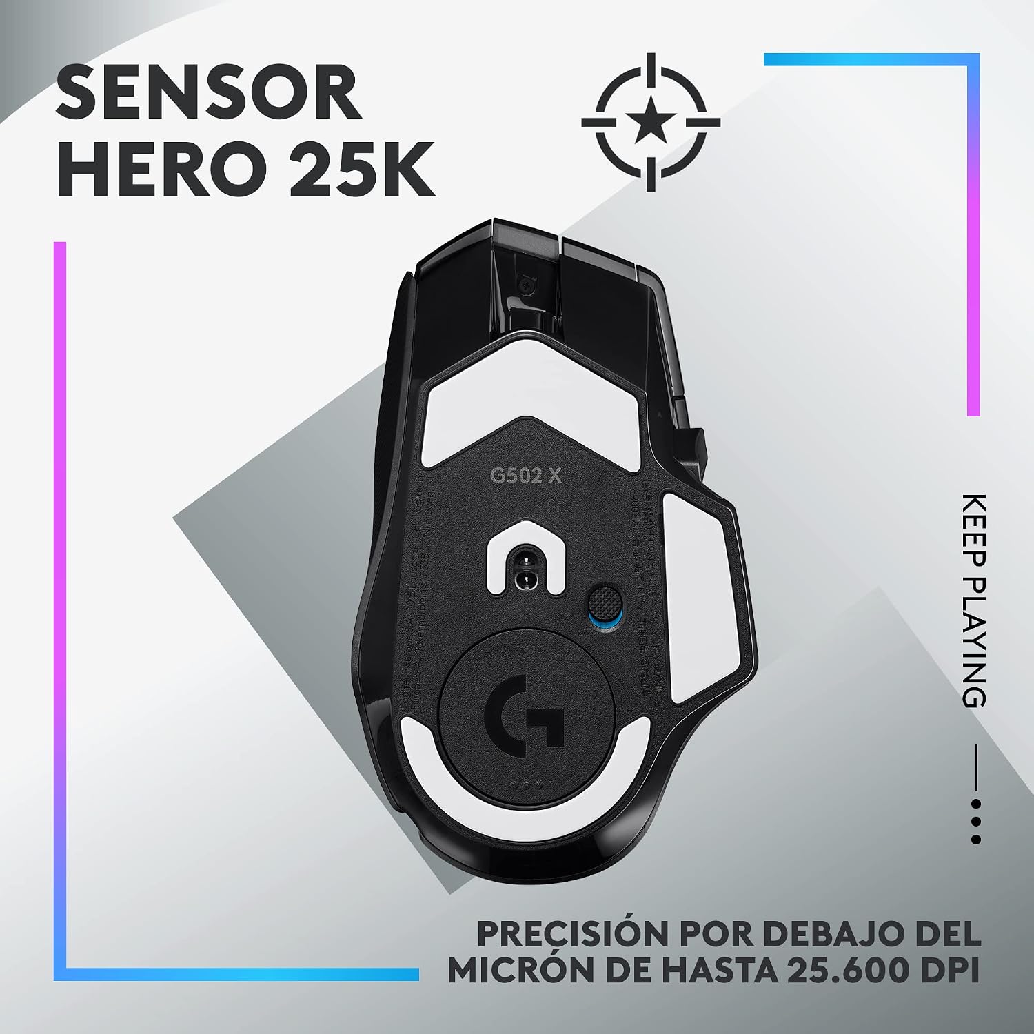 Detalle 2 de Logitech G G502 X PLUS LIGHTSPEED ratón 25K