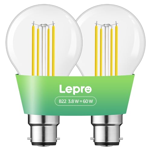 Imagen de Lepro Bayonet Light Bulb A-Rated, 3.8W (60W), 806lm, Warm White – Pack of 2 en OfertitasTOP