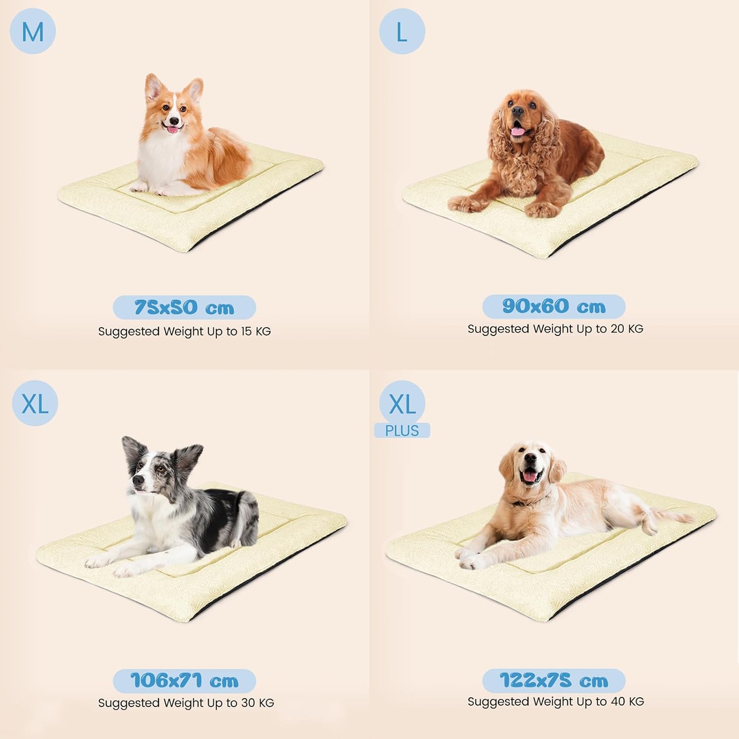 Thumbnail 1 de BaoDan Cuccia Cane Interno Taglia Grande 106x71 cm con base antiscivolo, beige