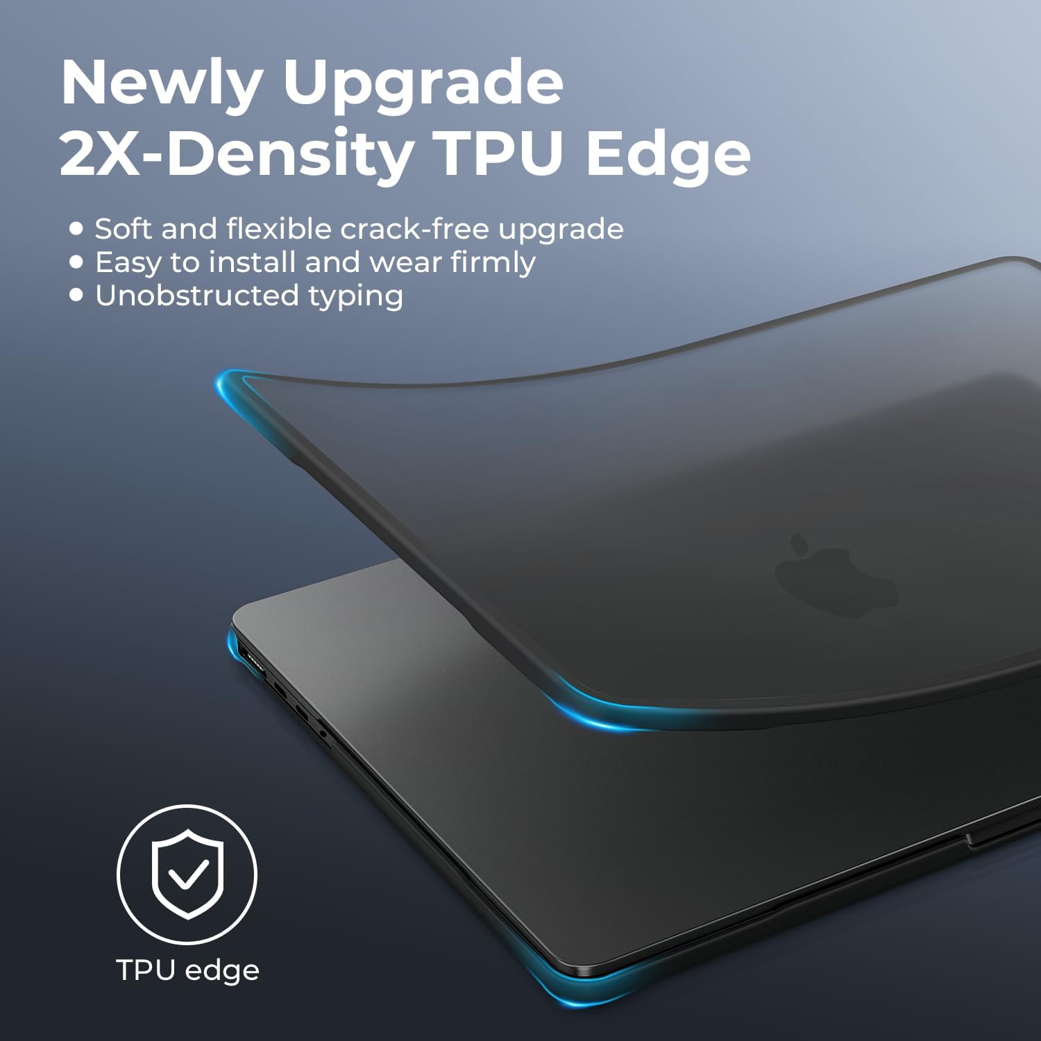Thumbnail 5 de BlueSwan Anti-Cracking MacBook Pro 14-Inch Case, Frosted Black with TPU Bumpers