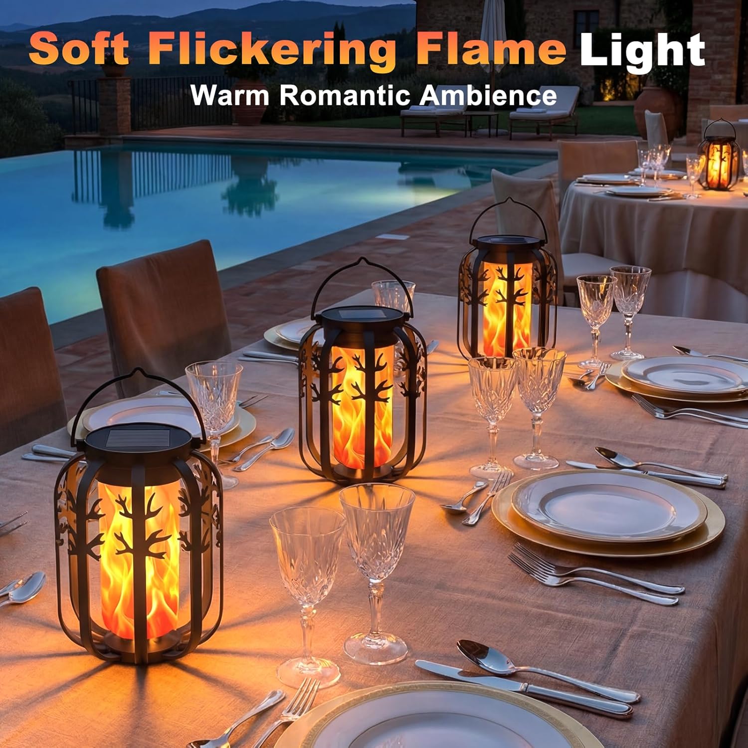 Thumbnail 6 de KagoLing 4-Pack Gen2 Solar Flame Lanterns for Outdoor Gardens